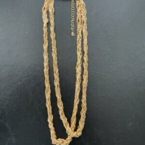 Beautiful Aigner double strand twisted gold tone necklace